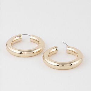 64R. Gold Finish Brass Hoops